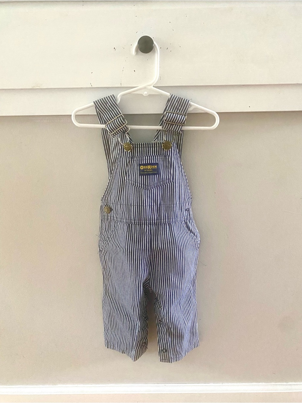 Osh Kosh B’Gosh Vintage Stripe Bib Overalls Blue Size 12 Months Unisex